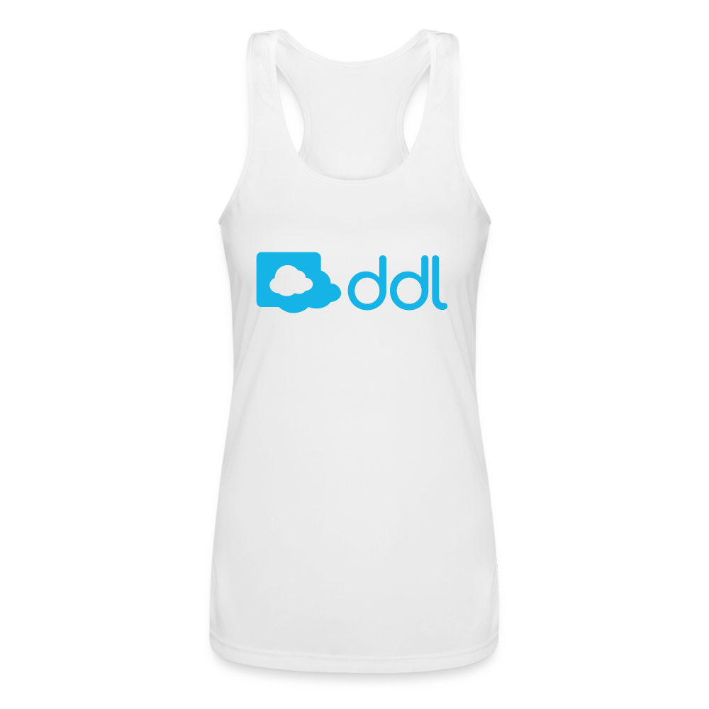 ddl Women’s Performance Racerback Tank Top - white